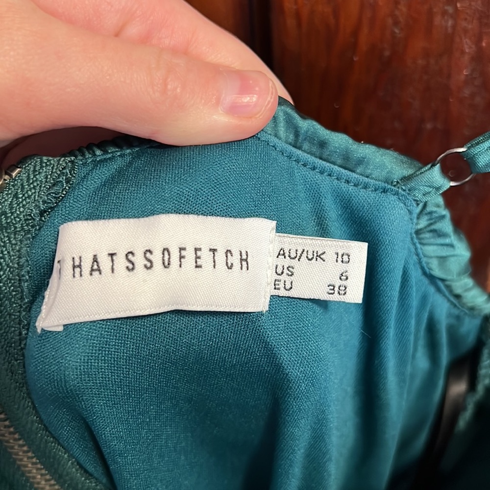 Emerald green that’s so fetch spaghetti strap dress - Picture 6 of 6
